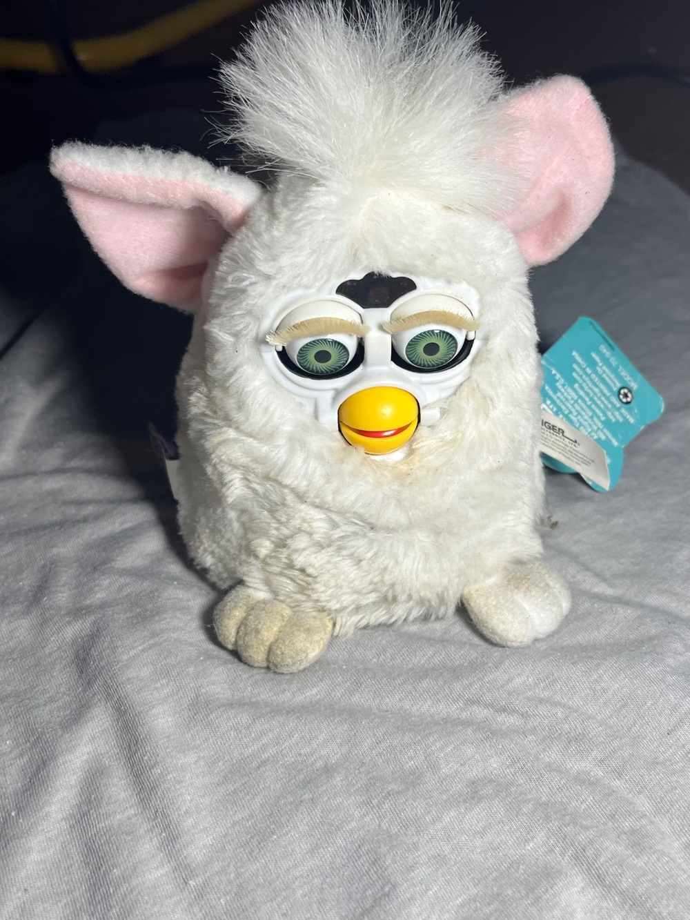 White Interactive Plush Pet Toy - Electronic Furby Baby.